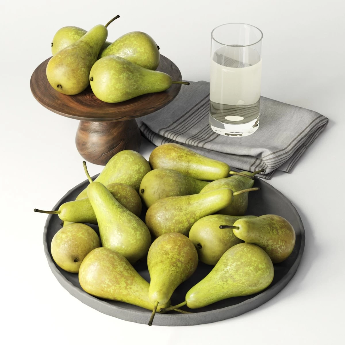 pears on a plate
