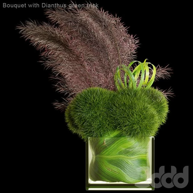 Bouquet with Dianthus green trick