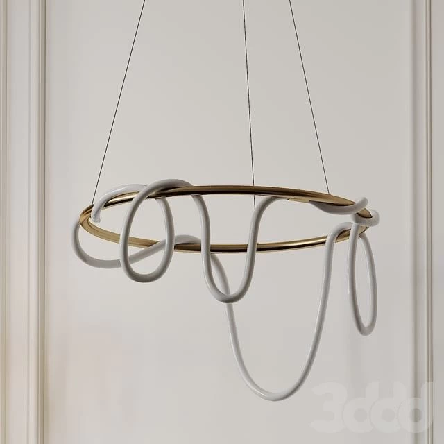 Sculptural Brass Circular Light Pendant by Morghen Studio