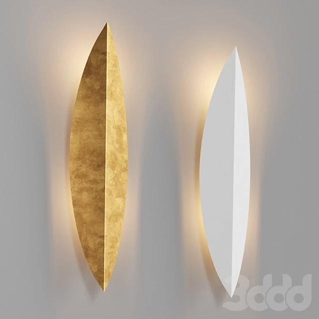 Loftconcept Art Deco Leaf Wall Lamp Gold and White