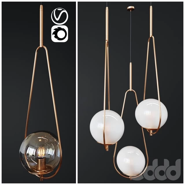 Pendant Lamp Loop Brass _ 1