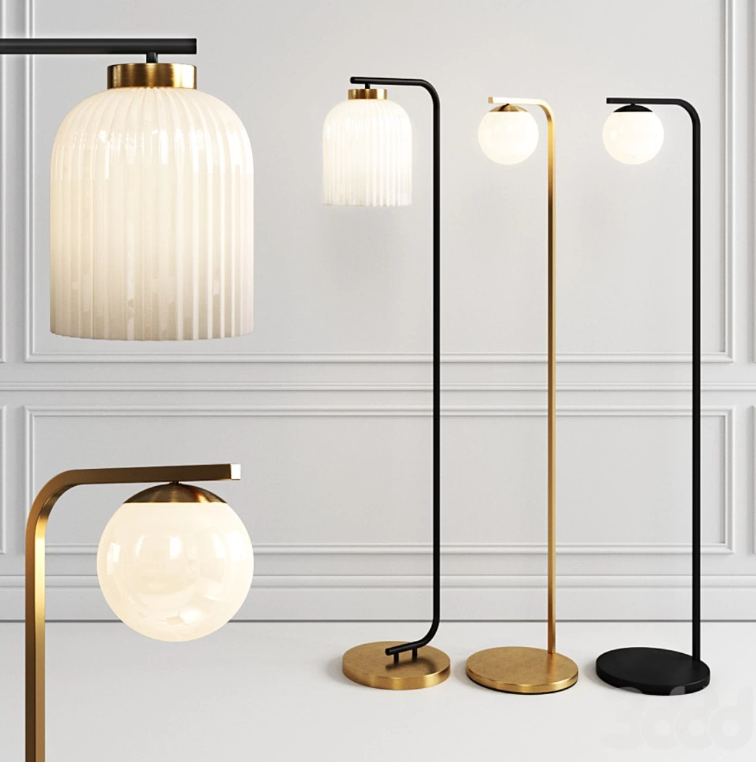 West Elm Floor Lamp set 2