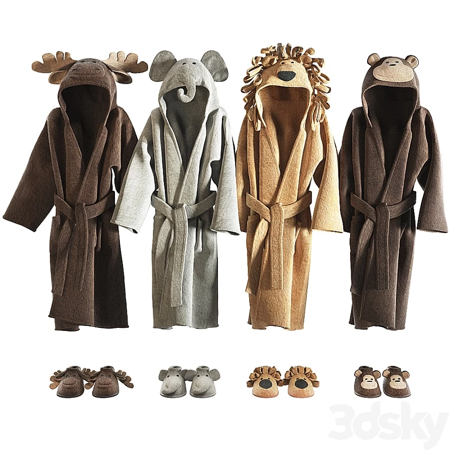 RH Baby bathrobe Animal set 002
