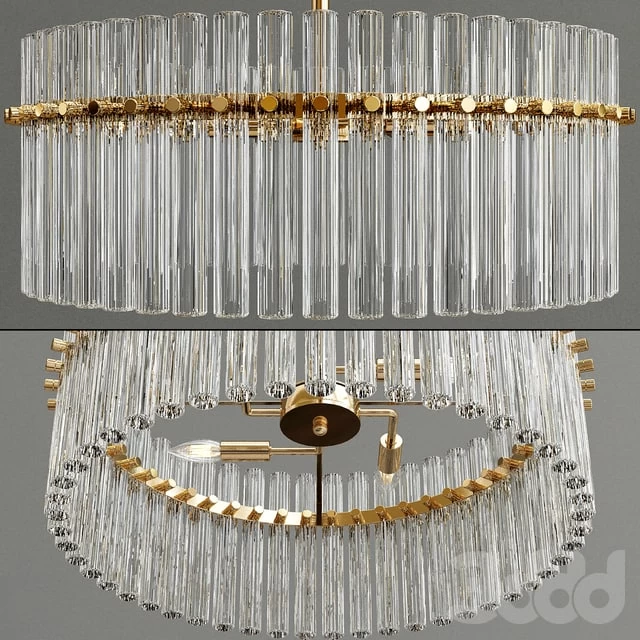 Casandra 4-light Brushed Brass Pendant Crystal Chandelier