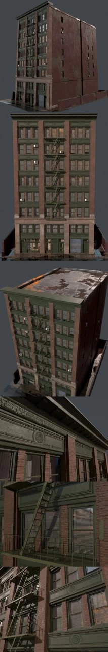 Old USA building MAX | FBX | OBJ | TEX