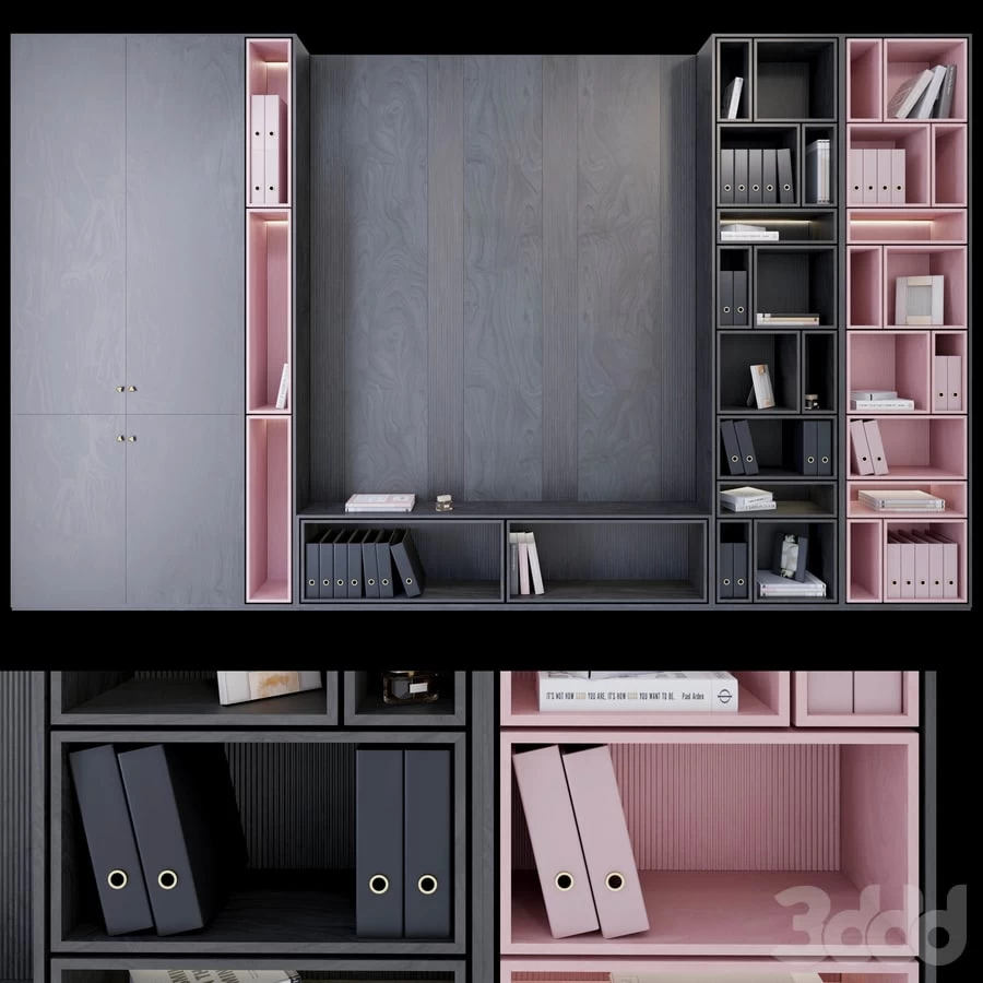 Wardrobe _ plywood black and pink