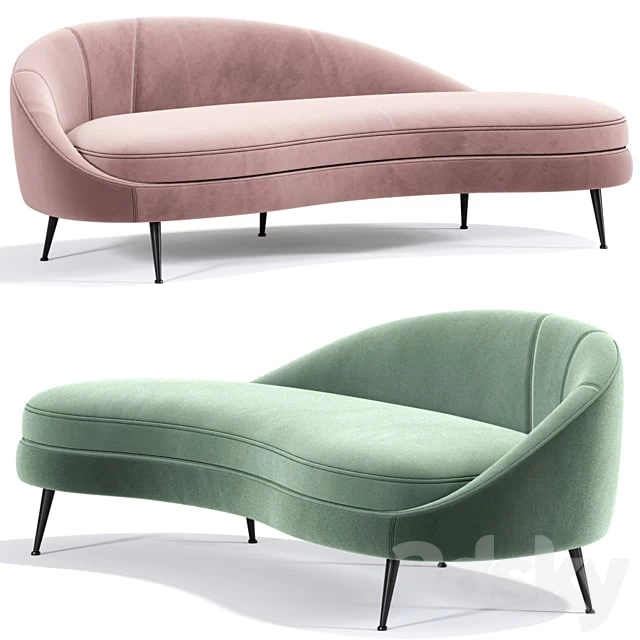 Porto sand curved sofa