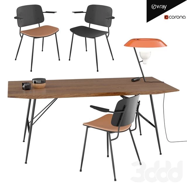 Set Soborg armchair table