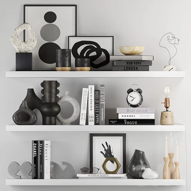 Decorative Set 017 With Classic Alarm Clock And Edison Lamp