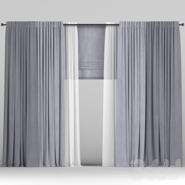 roman blinds with tulle