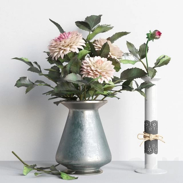 Autumn collection with dahlias