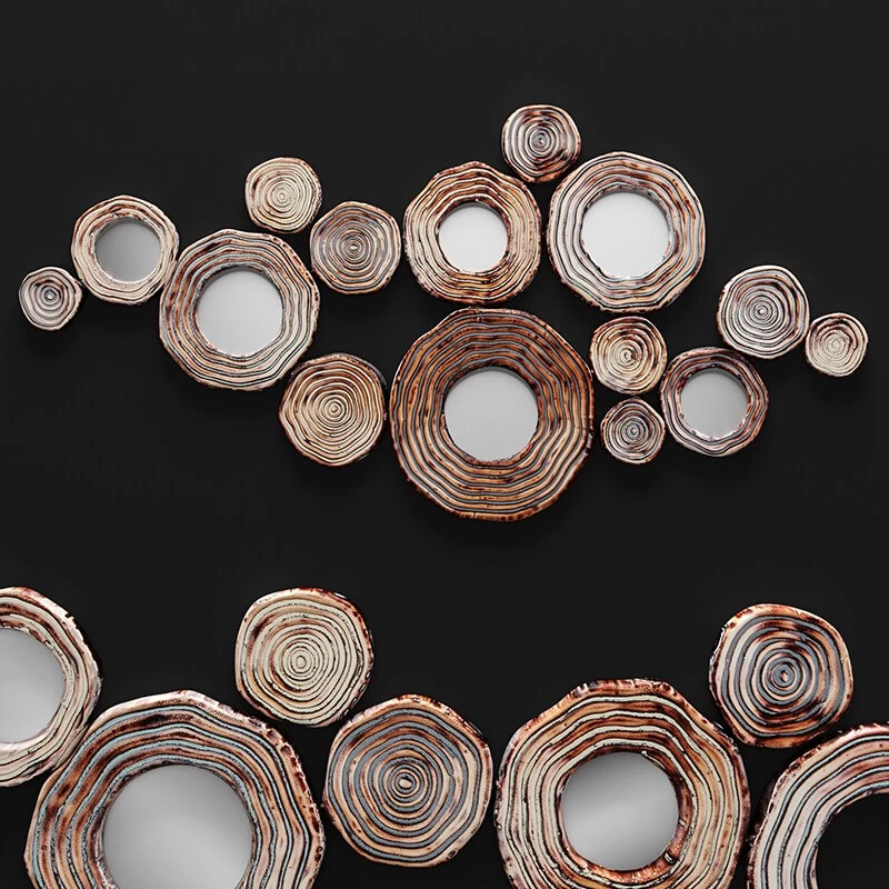 Circle Cluster Wall Decor, copper, patina, copper decor, disk, wall decor, round, art, painting