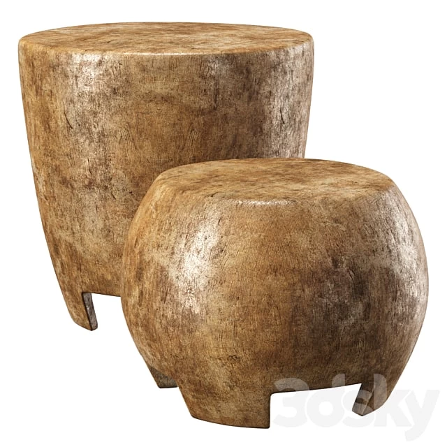 Tambour stools by Tinja / Wooden round chairs