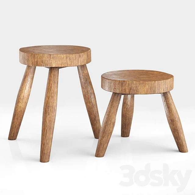 Zara Home Wooden Teak Stool 02