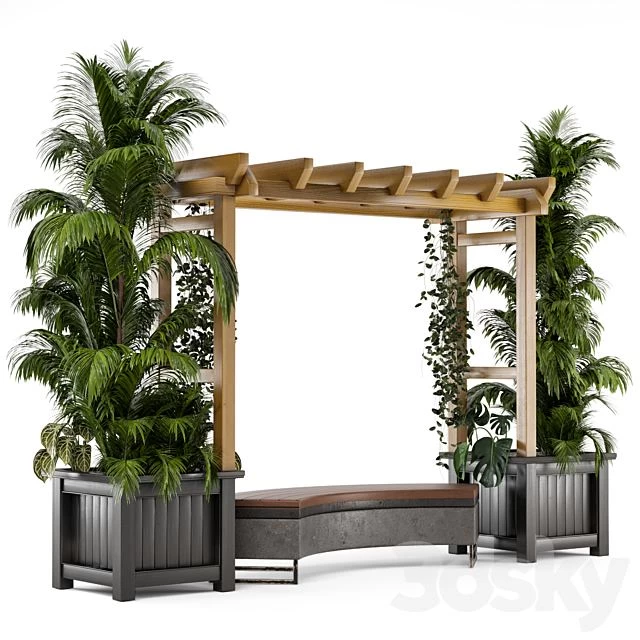Outdoor Plants on Pergola - Garden Set 138