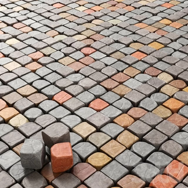 Cube stone granite decoration / Stone cubes for decoration. (Paving stones)