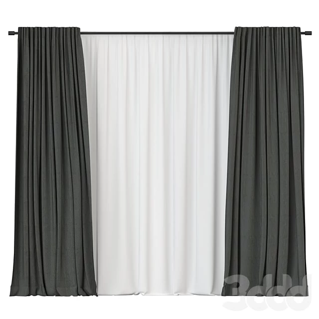 Curtains with tulle