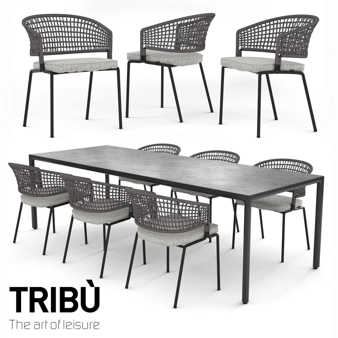 TRIBU Contour Armchair and ILLUM table