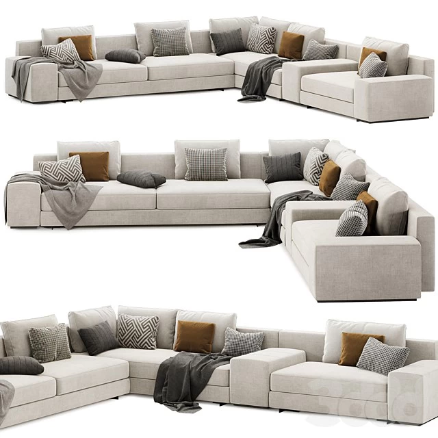 Daniels modular corner sofa set 02 by Minotti italia