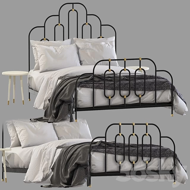 Bed Anthropologie art deco bed