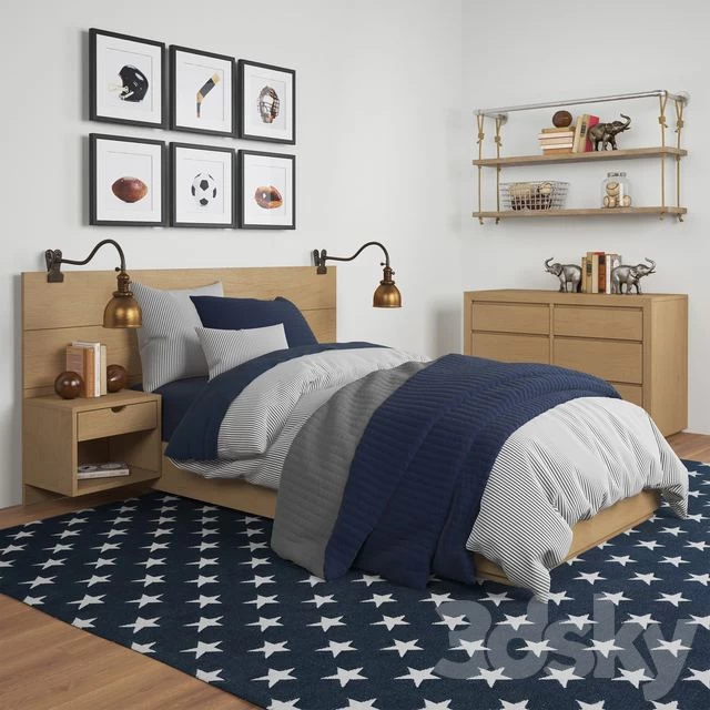 CALLUM FLOATING NIGHTSTAND PLATFORM BED, Restoration Hardware