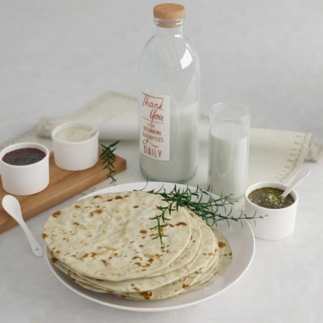 Latte e piadina (milk and cakes)