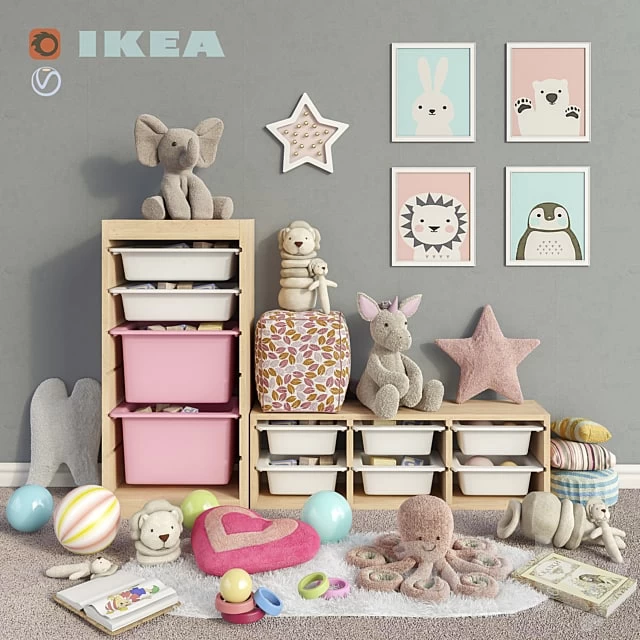 IKEA storage furniture, toys and decor for a children room set 3