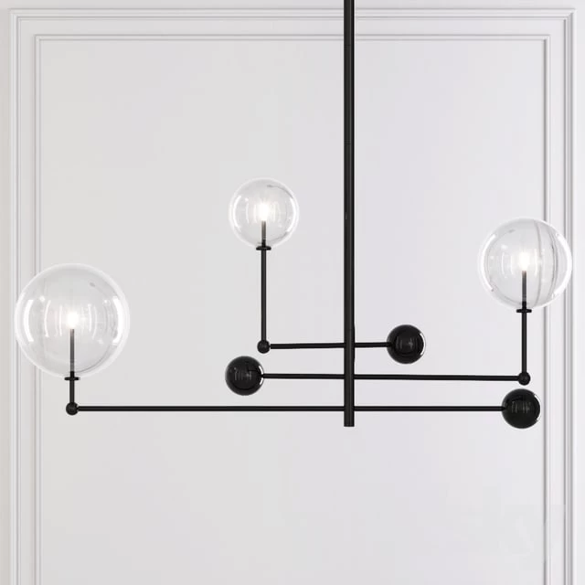 Restoration Hardware Glass Globe Mobile CHANDELIER 46 Black