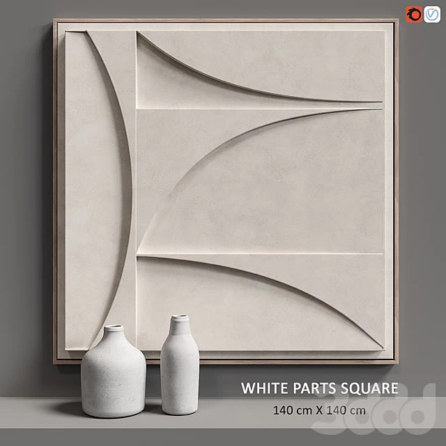 Relief WHITE PARTS SQUARE