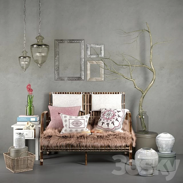 Hubsch interior rattan set