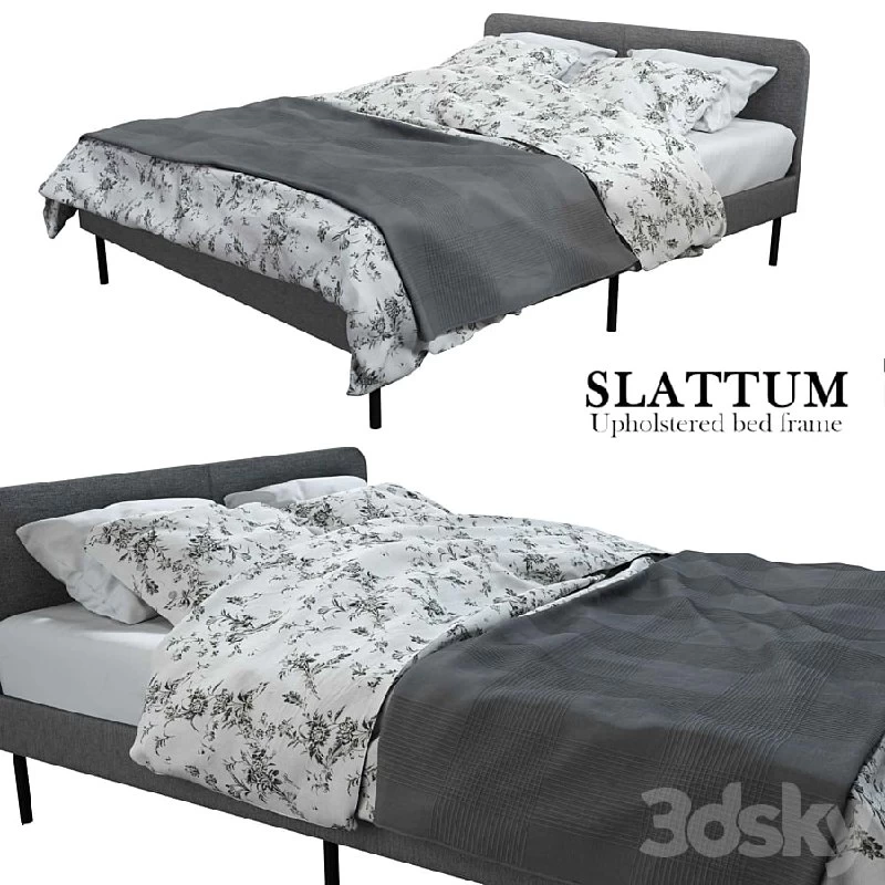 IKEA slattum Upholstered bed frame \ IKEA SLATTUM Bed frame with upholstery
