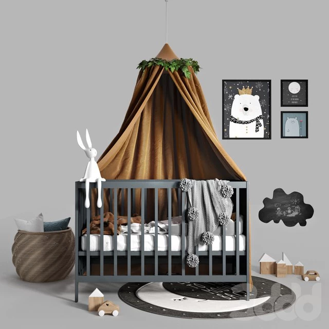 Ольга Cot with canopy