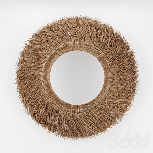 Loully rattan and sisal mirror