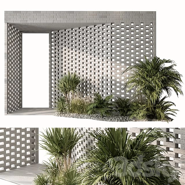 Outdoor Entrance Parametric Brick Wall - Architecture Element 53