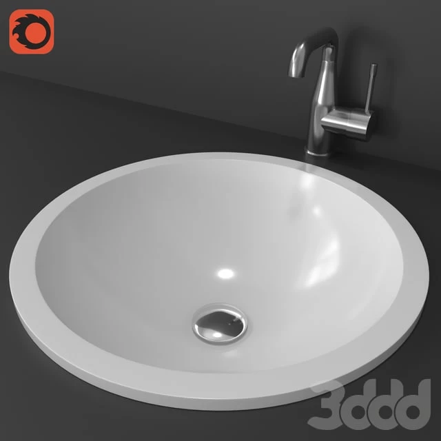 Recessed washbasin Round silk in by PAA
