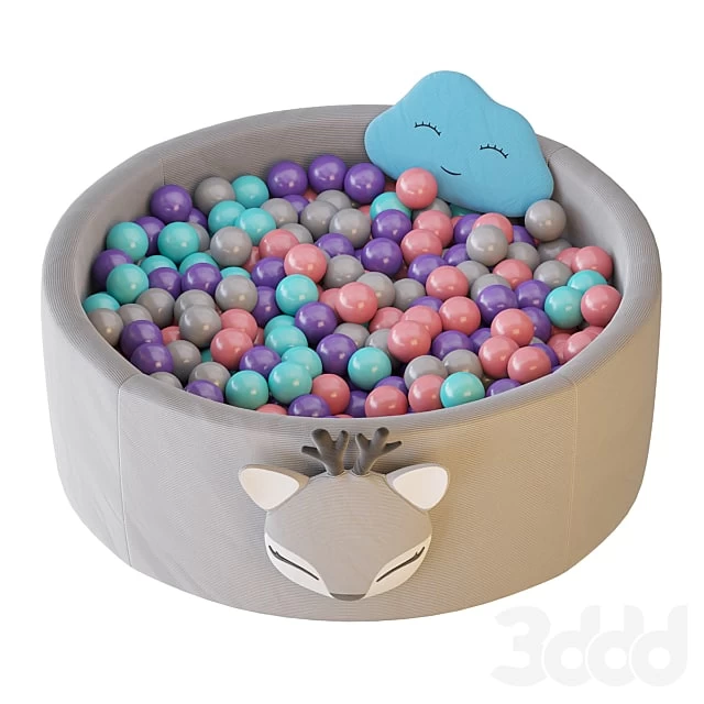 Round pool with balls