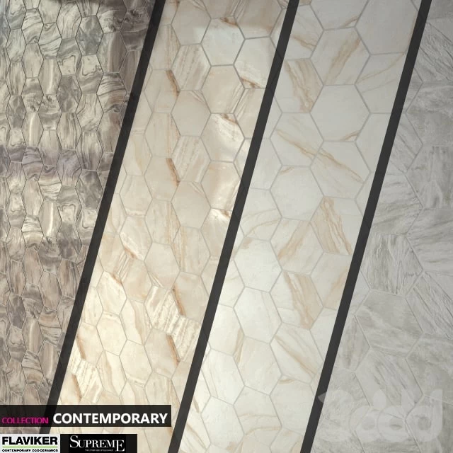FLAVIKER COLLECTION CONTEMPORARY SUPREME MOSAICO HEXAGON Set 09