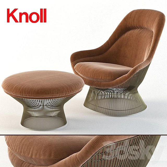 Warren Platner Easy Chair, Knoll, ottoman