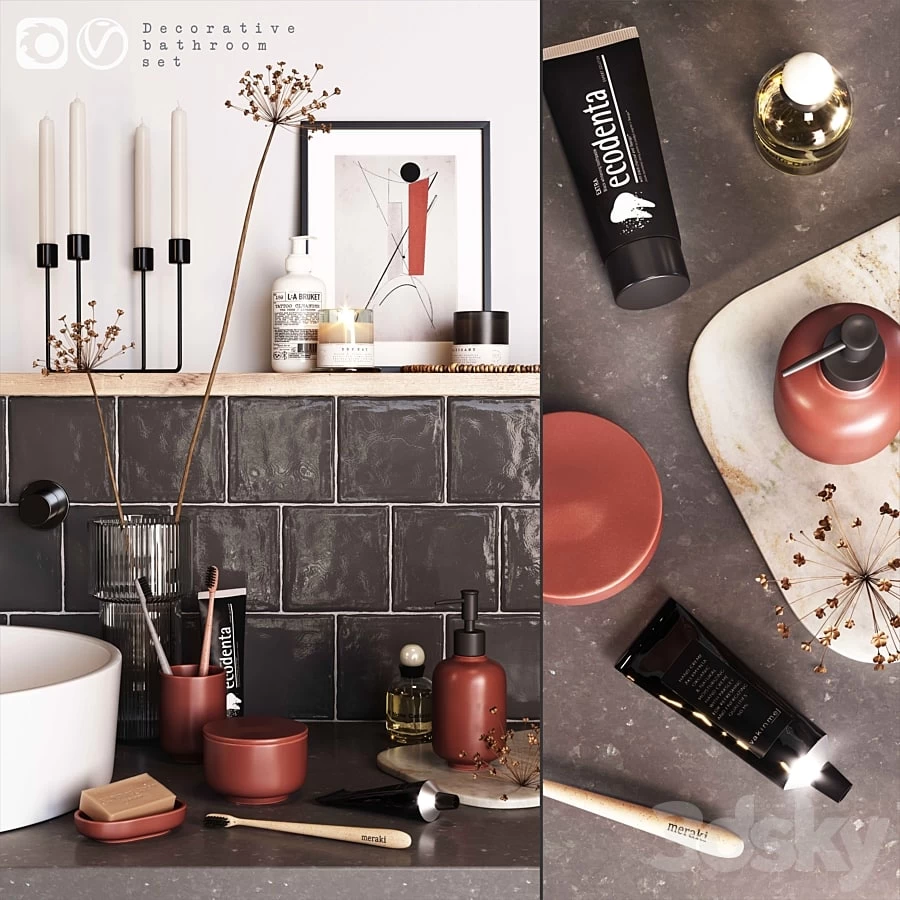 H & M_Decorative_bathroom_set Vray+Corona