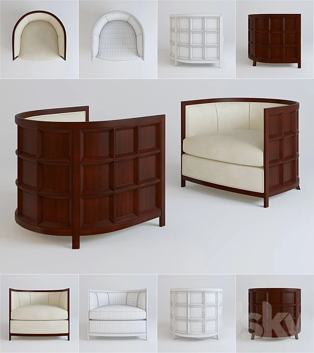 Baker No. 6133C Bevel Lounge Chair