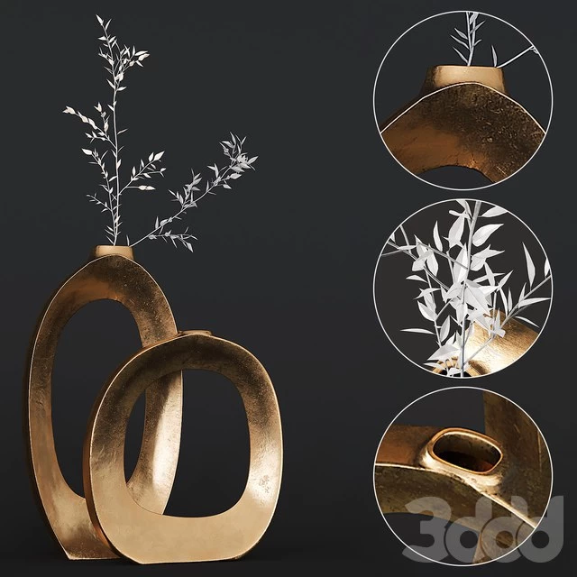 Elodie Brass Ring Vases
