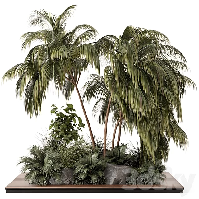 Outdoor Garden set bush and Tree - Garden Set 649