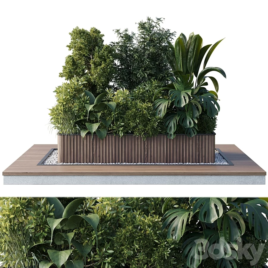 Outdoor plant Collection 114 - Wooden box for plant garden