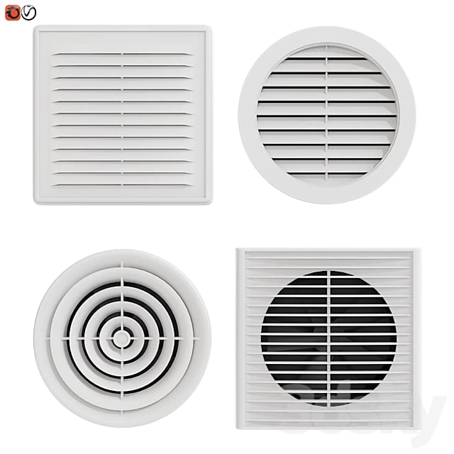 Set of ventilation grilles
