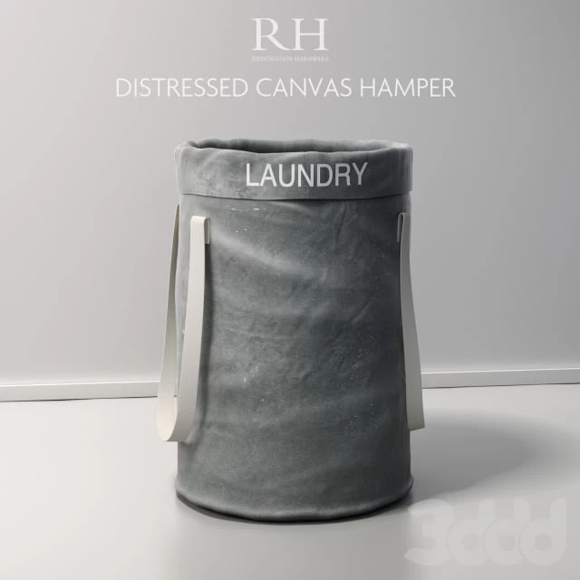 Restoration Hardware Distressed Canvas Hamper