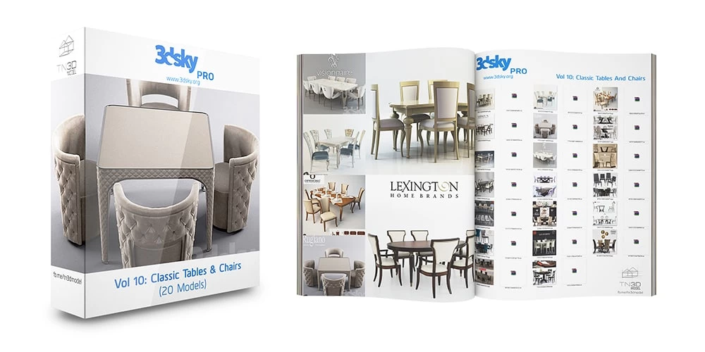 3dsky PRO Collection - Classified by Vol_10_ClassicTablesAndChairs