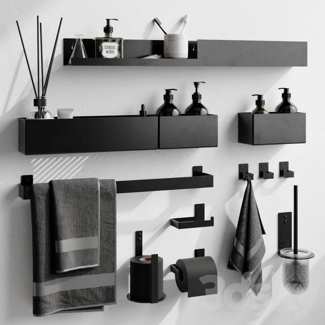 Bathroom accessories black