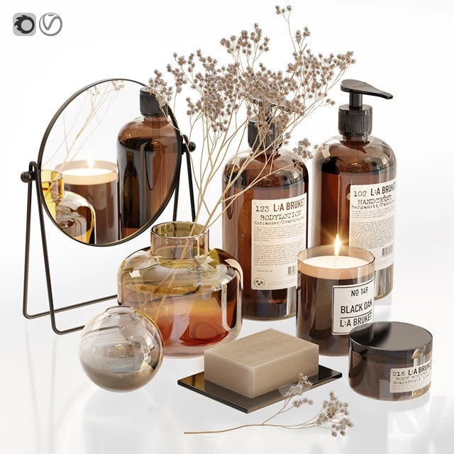 Bruket decor set for bathroom with dry flowers