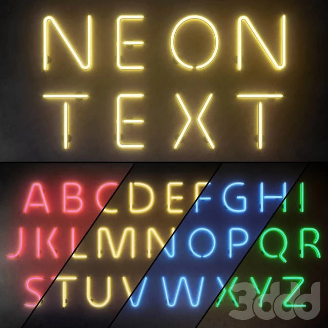 Light modules. Set 10. Neon Alphabet