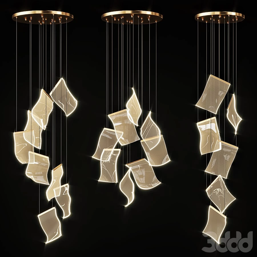 Chandelier with Curved Acrylic Plates Miran